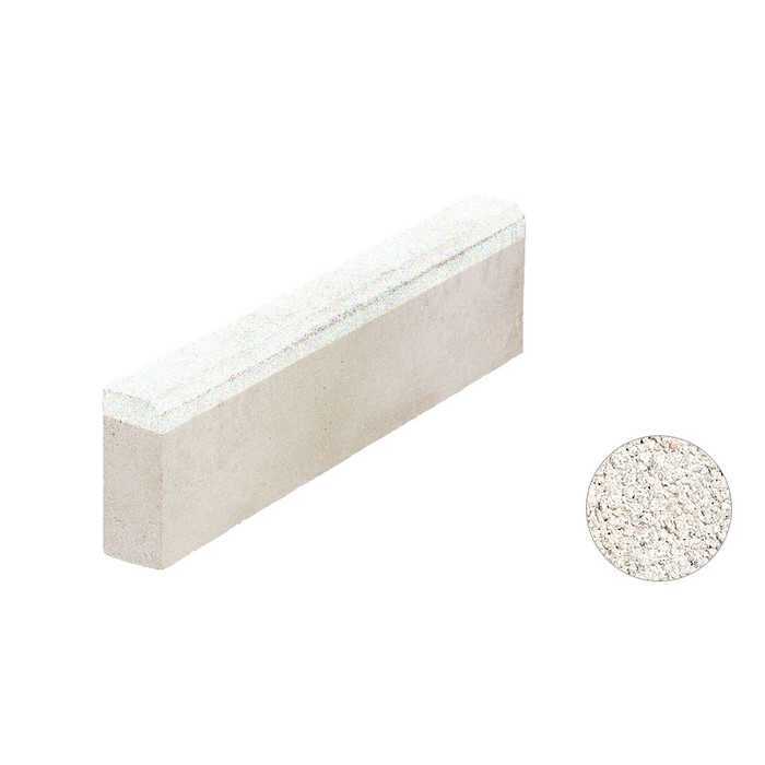 Тротуарный бордюр ВЫБОР БР 100.20.8 неполный прокрас, Гранит белый, 1000х200х80 мм