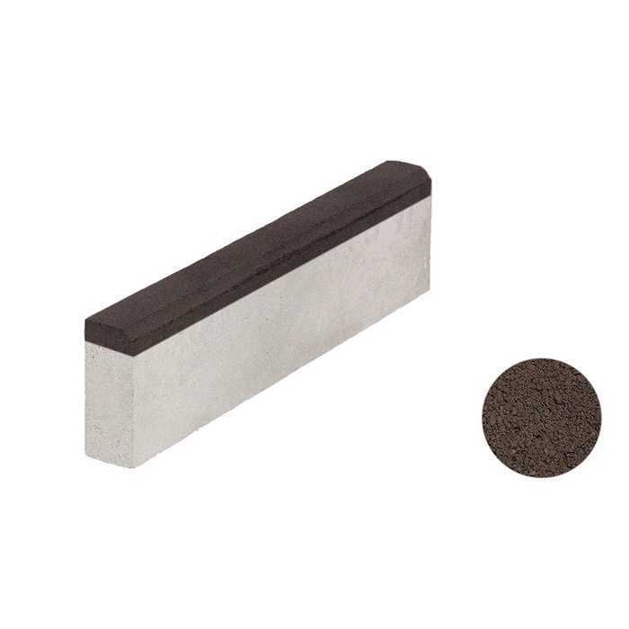 Тротуарный бордюр ВЫБОР БР 100.20.8 неполный прокрас, Гранит коричневый, 1000х200х80 мм