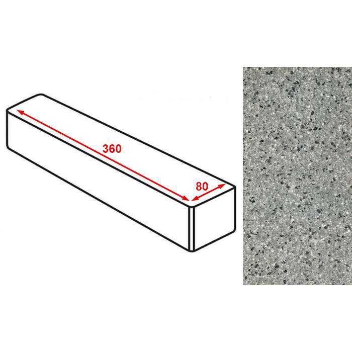 Плитка тротуарная Готика Granite FERRO, ригель, Белла Уайт 360х80х80 мм